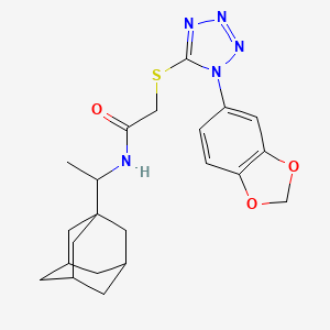 molecular formula C22H27N5O3S B4320042 N-[1-(ADAMANTAN-1-YL)ETHYL]-2-{[1-(2H-1,3-BENZODIOXOL-5-YL)-1H-1,2,3,4-TETRAZOL-5-YL]SULFANYL}ACETAMIDE 