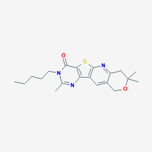 molecular formula C20H25N3O2S B432006 5,5,13-trimethyl-14-pentyl-6-oxa-17-thia-2,12,14-triazatetracyclo[8.7.0.03,8.011,16]heptadeca-1,3(8),9,11(16),12-pentaen-15-one CAS No. 488707-67-1
