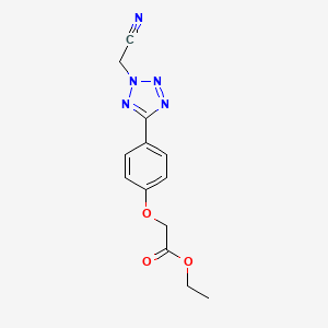 molecular formula C13H13N5O3 B4320072 ETHYL 2-{4-[2-(CYANOMETHYL)-2H-1,2,3,4-TETRAZOL-5-YL]PHENOXY}ACETATE 