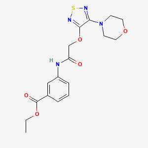 molecular formula C17H20N4O5S B4320087 ETHYL 3-(2-{[4-(MORPHOLIN-4-YL)-1,2,5-THIADIAZOL-3-YL]OXY}ACETAMIDO)BENZOATE 