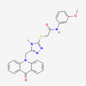 molecular formula C26H23N5O3S B4320094 N-(3-METHOXYPHENYL)-2-({4-METHYL-5-[(9-OXO-9,10-DIHYDROACRIDIN-10-YL)METHYL]-4H-1,2,4-TRIAZOL-3-YL}SULFANYL)ACETAMIDE 