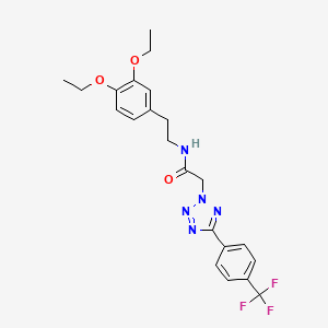 molecular formula C22H24F3N5O3 B4320184 N-[2-(3,4-diethoxyphenyl)ethyl]-2-{5-[4-(trifluoromethyl)phenyl]-2H-tetrazol-2-yl}acetamide 