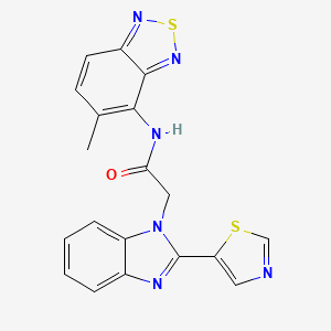 molecular formula C19H14N6OS2 B4320195 N-(5-METHYL-2,1,3-BENZOTHIADIAZOL-4-YL)-2-[2-(1,3-THIAZOL-5-YL)-1H-1,3-BENZODIAZOL-1-YL]ACETAMIDE 