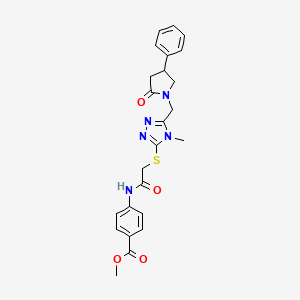 molecular formula C24H25N5O4S B4320364 METHYL 4-[2-({4-METHYL-5-[(2-OXO-4-PHENYLPYRROLIDIN-1-YL)METHYL]-4H-1,2,4-TRIAZOL-3-YL}SULFANYL)ACETAMIDO]BENZOATE 