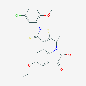 B432039 9-(5-chloro-2-methoxyphenyl)-2-ethoxy-7,7-dimethyl-10-thioxo-9,10-dihydro-7H-isothiazolo[5,4-c]pyrrolo[3,2,1-ij]quinoline-4,5-dione CAS No. 664971-56-6
