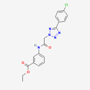 molecular formula C18H16ClN5O3 B4320410 ETHYL 3-{2-[5-(4-CHLOROPHENYL)-2H-1,2,3,4-TETRAZOL-2-YL]ACETAMIDO}BENZOATE 