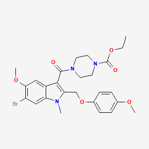molecular formula C26H30BrN3O6 B4320433 ETHYL 4-({6-BROMO-5-METHOXY-2-[(4-METHOXYPHENOXY)METHYL]-1-METHYL-1H-INDOL-3-YL}CARBONYL)TETRAHYDRO-1(2H)-PYRAZINECARBOXYLATE 