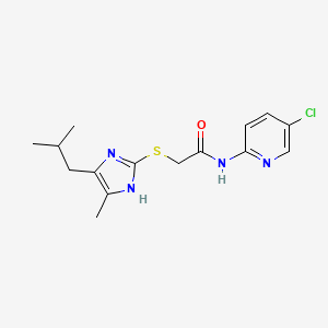 molecular formula C15H19ClN4OS B4320478 N-(5-chloropyridin-2-yl)-2-{[4-methyl-5-(2-methylpropyl)-1H-imidazol-2-yl]sulfanyl}acetamide 