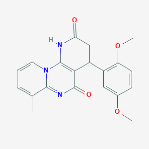 molecular formula C20H19N3O4 B4320566 6-(2,5-dimethoxyphenyl)-11-methyl-1,3,9-triazatricyclo[8.4.0.02,7]tetradeca-2(7),9,11,13-tetraene-4,8-dione 