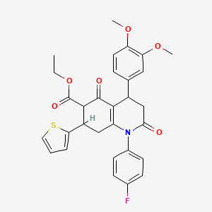 molecular formula C30H28FNO6S B4320783 ETHYL 4-(3,4-DIMETHOXYPHENYL)-1-(4-FLUOROPHENYL)-2,5-DIOXO-7-(2-THIENYL)-1,2,3,4,5,6,7,8-OCTAHYDRO-6-QUINOLINECARBOXYLATE 