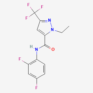 molecular formula C13H10F5N3O B4320897 N-(2,4-difluorophenyl)-1-ethyl-3-(trifluoromethyl)-1H-pyrazole-5-carboxamide 