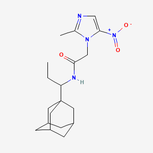 molecular formula C19H28N4O3 B4321033 N-[1-(ADAMANTAN-1-YL)PROPYL]-2-(2-METHYL-5-NITRO-1H-IMIDAZOL-1-YL)ACETAMIDE 