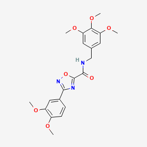 molecular formula C21H23N3O7 B4321068 3-(3,4-dimethoxyphenyl)-N-[(3,4,5-trimethoxyphenyl)methyl]-1,2,4-oxadiazole-5-carboxamide 