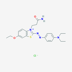 molecular formula C22H28ClN5O2S B043211 3-(3-Amino-3-oxopropyl)-2-[[4-(diethylamino)phenyl]azo]-6-ethoxybenzothiazolium chloride CAS No. 12221-38-4