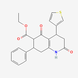 molecular formula C22H21NO4S B4321109 ETHYL 2,5-DIOXO-7-PHENYL-4-(3-THIENYL)-1,2,3,4,5,6,7,8-OCTAHYDRO-6-QUINOLINECARBOXYLATE 