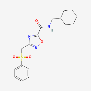 molecular formula C17H21N3O4S B4321419 N-(cyclohexylmethyl)-3-[(phenylsulfonyl)methyl]-1,2,4-oxadiazole-5-carboxamide 