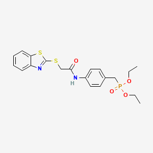 molecular formula C20H23N2O4PS2 B4321585 DIETHYL (4-{[2-(1,3-BENZOTHIAZOL-2-YLSULFANYL)ACETYL]AMINO}BENZYL)PHOSPHONATE 