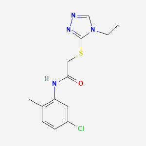 molecular formula C13H15ClN4OS B4321818 N-(5-chloro-2-methylphenyl)-2-[(4-ethyl-4H-1,2,4-triazol-3-yl)sulfanyl]acetamide 