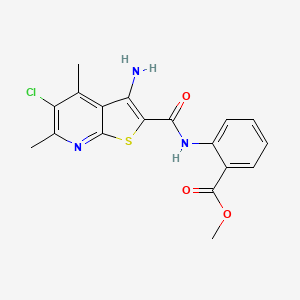 molecular formula C18H16ClN3O3S B4322271 methyl 2-{[(3-amino-5-chloro-4,6-dimethylthieno[2,3-b]pyridin-2-yl)carbonyl]amino}benzoate 