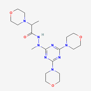 molecular formula C19H32N8O4 B4322278 N'-[4,6-di(morpholin-4-yl)-1,3,5-triazin-2-yl]-N'-methyl-2-(morpholin-4-yl)propanehydrazide 