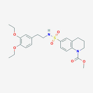 molecular formula C23H30N2O6S B4322601 METHYL 6-{[2-(3,4-DIETHOXYPHENYL)ETHYL]SULFAMOYL}-1,2,3,4-TETRAHYDROQUINOLINE-1-CARBOXYLATE 