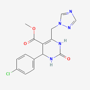 molecular formula C15H14ClN5O3 B4322678 methyl 4-(4-chlorophenyl)-2-oxo-6-(1H-1,2,4-triazol-1-ylmethyl)-1,2,3,4-tetrahydro-5-pyrimidinecarboxylate CAS No. 889951-14-8