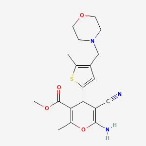 molecular formula C19H23N3O4S B4322685 METHYL 6-AMINO-5-CYANO-2-METHYL-4-[5-METHYL-4-(MORPHOLINOMETHYL)-2-THIENYL]-4H-PYRAN-3-CARBOXYLATE 