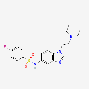 molecular formula C19H23FN4O2S B4322752 N-{1-[2-(DIETHYLAMINO)ETHYL]-1H-1,3-BENZIMIDAZOL-5-YL}-4-FLUORO-1-BENZENESULFONAMIDE 