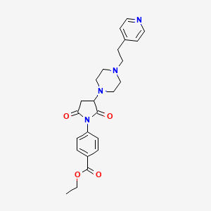 molecular formula C24H28N4O4 B4322810 Ethyl 4-(2,5-dioxo-3-{4-[2-(pyridin-4-yl)ethyl]piperazin-1-yl}pyrrolidin-1-yl)benzoate 