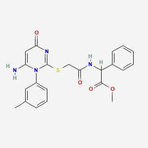 molecular formula C22H22N4O4S B4322811 METHYL 2-(2-{[6-AMINO-1-(3-METHYLPHENYL)-4-OXO-1,4-DIHYDROPYRIMIDIN-2-YL]SULFANYL}ACETAMIDO)-2-PHENYLACETATE 