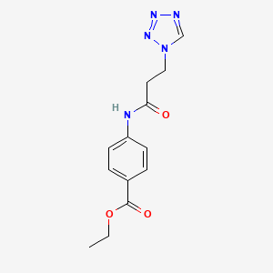 molecular formula C13H15N5O3 B4322858 ETHYL 4-{[3-(1H-1,2,3,4-TETRAAZOL-1-YL)PROPANOYL]AMINO}BENZOATE 
