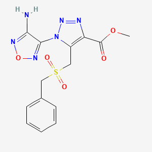 molecular formula C14H14N6O5S B4322951 METHYL 1-(4-AMINO-1,2,5-OXADIAZOL-3-YL)-5-(PHENYLMETHANESULFONYLMETHYL)-1H-1,2,3-TRIAZOLE-4-CARBOXYLATE 