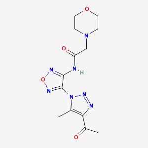 molecular formula C13H17N7O4 B4323187 N-[4-(4-ACETYL-5-METHYL-1H-1,2,3-TRIAZOL-1-YL)-1,2,5-OXADIAZOL-3-YL]-2-(4-MORPHOLINYL)ACETAMIDE 