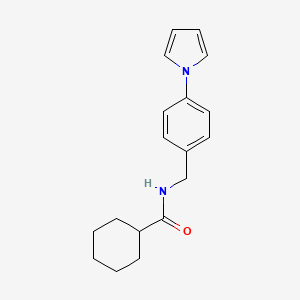 molecular formula C18H22N2O B4323266 N-{[4-(1H-PYRROL-1-YL)PHENYL]METHYL}CYCLOHEXANECARBOXAMIDE 