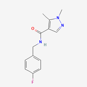 molecular formula C13H14FN3O B4323366 N-[(4-FLUOROPHENYL)METHYL]-15-DIMETHYL-1H-PYRAZOLE-4-CARBOXAMIDE 