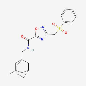 molecular formula C21H25N3O4S B4323425 N-[(ADAMANTAN-1-YL)METHYL]-3-[(BENZENESULFONYL)METHYL]-1,2,4-OXADIAZOLE-5-CARBOXAMIDE 