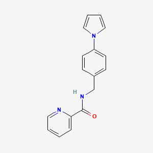 molecular formula C17H15N3O B4323522 N-{[4-(1H-PYRROL-1-YL)PHENYL]METHYL}PYRIDINE-2-CARBOXAMIDE 