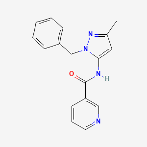 molecular formula C17H16N4O B4323544 N-(1-benzyl-3-methyl-1H-pyrazol-5-yl)pyridine-3-carboxamide 