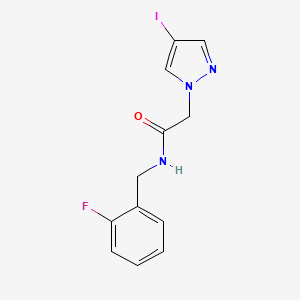 molecular formula C12H11FIN3O B4323570 N-[(2-FLUOROPHENYL)METHYL]-2-(4-IODO-1H-PYRAZOL-1-YL)ACETAMIDE 