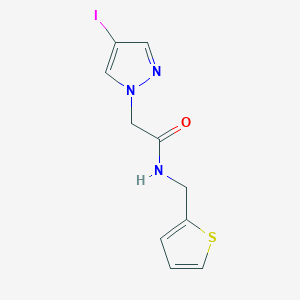 molecular formula C10H10IN3OS B4323575 2-(4-iodo-1H-pyrazol-1-yl)-N-[(thiophen-2-yl)methyl]acetamide 