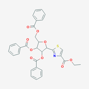molecular formula C32H27NO9S B043236 Ethyl 2-[3,4-dibenzoyloxy-5-(benzoyloxymethyl)oxolan-2-yl]-1,3-thiazole-4-carboxylate CAS No. 60084-09-5