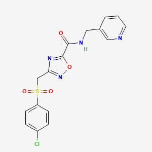 molecular formula C16H13ClN4O4S B4323600 3-{[(4-CHLOROPHENYL)SULFONYL]METHYL}-N-(3-PYRIDINYLMETHYL)-1,2,4-OXADIAZOLE-5-CARBOXAMIDE 