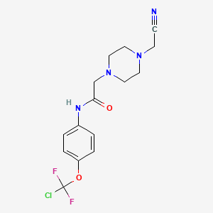 molecular formula C15H17ClF2N4O2 B4323614 N-[4-(CHLORODIFLUOROMETHOXY)PHENYL]-2-[4-(CYANOMETHYL)PIPERAZIN-1-YL]ACETAMIDE 