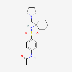 molecular formula C19H29N3O3S B4323677 N-[4-({[1-(pyrrolidin-1-ylmethyl)cyclohexyl]amino}sulfonyl)phenyl]acetamide 