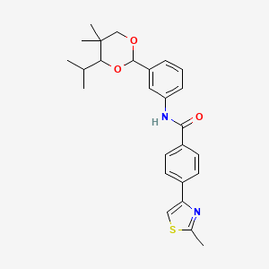 molecular formula C26H30N2O3S B4323781 N-[3-(4-isopropyl-5,5-dimethyl-1,3-dioxan-2-yl)phenyl]-4-(2-methyl-1,3-thiazol-4-yl)benzamide 