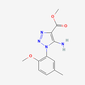 molecular formula C12H14N4O3 B4323817 methyl 5-amino-1-(2-methoxy-5-methylphenyl)-1H-1,2,3-triazole-4-carboxylate 