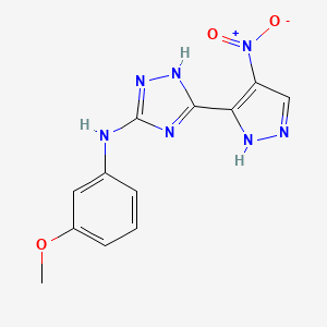 molecular formula C12H11N7O3 B4323831 N-(3-METHOXYPHENYL)-N-[5-(4-NITRO-1H-PYRAZOL-5-YL)-4H-1,2,4-TRIAZOL-3-YL]AMINE 