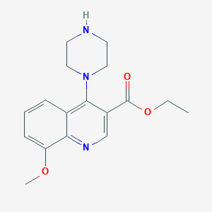 molecular formula C17H21N3O3 B4323848 ETHYL 8-METHOXY-4-PIPERAZINO-3-QUINOLINECARBOXYLATE 
