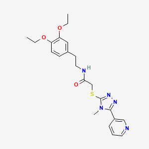 molecular formula C22H27N5O3S B4323918 N-[2-(3,4-DIETHOXYPHENYL)ETHYL]-2-{[4-METHYL-5-(3-PYRIDINYL)-4H-1,2,4-TRIAZOL-3-YL]SULFANYL}ACETAMIDE 