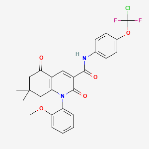 molecular formula C26H23ClF2N2O5 B4324034 N-{4-[CHLORO(DIFLUORO)METHOXY]PHENYL}-1-(2-METHOXYPHENYL)-7,7-DIMETHYL-2,5-DIOXO-1,2,5,6,7,8-HEXAHYDRO-3-QUINOLINECARBOXAMIDE 